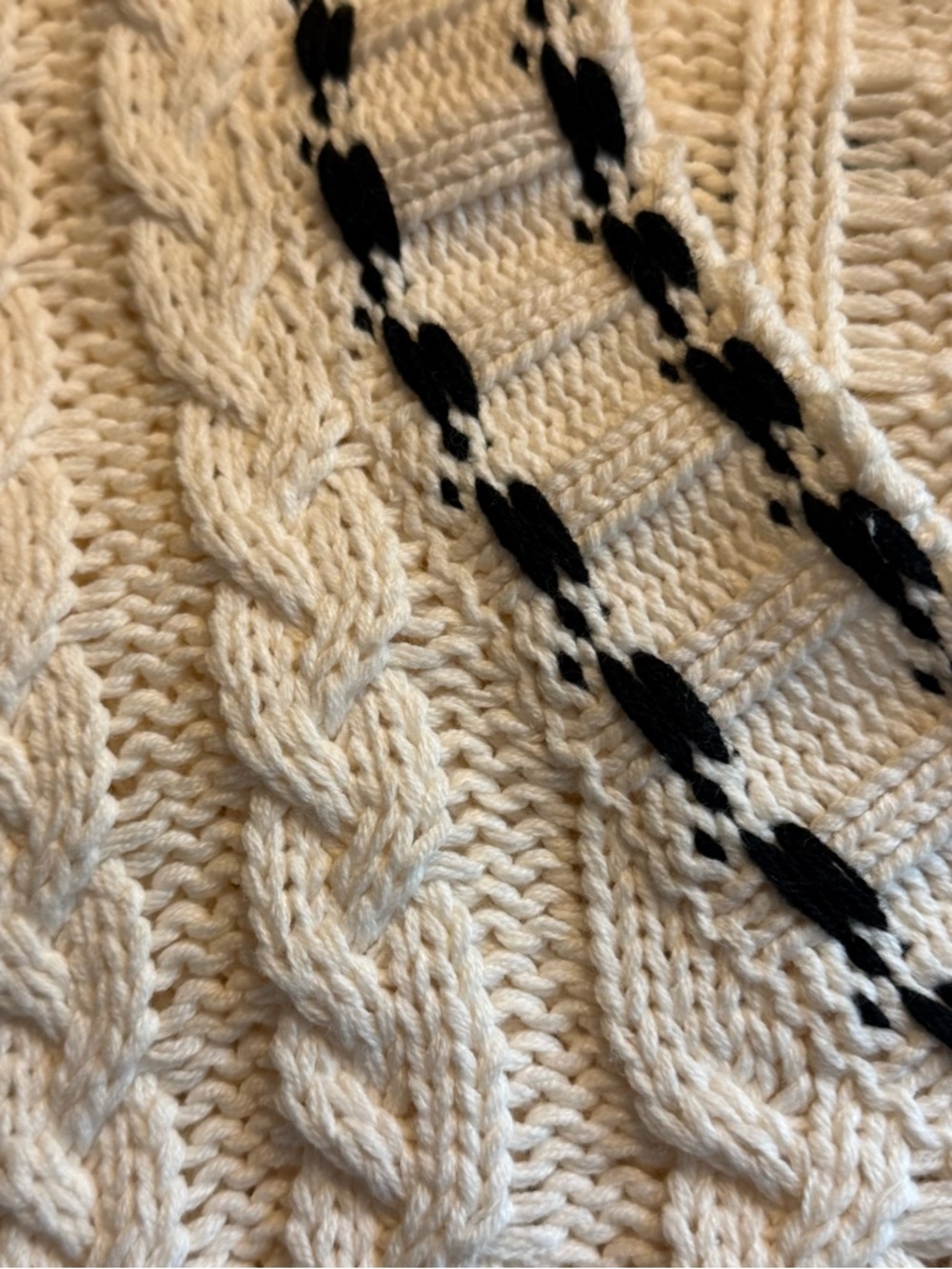 Davi & Dani Cream Cable Knit V-Neck Sweater Vest Size Large - Picture 11 of 11